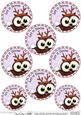 Xmas Little Hoot Owl Round Christmas Gift Tags