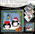 8x8 Xmas Carol Singing Pip Penguin Mini Kit 3D Decoupage
