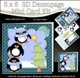 8x8 Xmas Pip Penguin Dressing the Tree Mini Kit 3D Decoupage