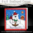 8 x 8 Xmas Ben Polar Bear Card Scalloped Corner Kit