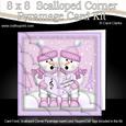 8 x 8 Xmas Singing Snowmen Card Scalloped Corner Kit