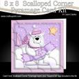 8 x 8 Xmas Ben Polar Bear Card Scalloped Corner Kit