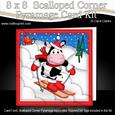 8 x 8 Xmas Milly Moo Cow Card Scalloped Corner Kit