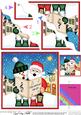 Xmas Singing Santa & Snowman Merry Carollers Wavy Corner