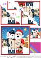 Xmas Singing Santa & Elephant Merry Carollers Wavy Corner