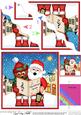 Xmas Singing Santa & Robin Merry Carollers Wavy Corner