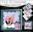 8x8 Xmas Pip Penguin Presents Mini Kit 3D Decoupage