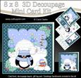 8x8 Xmas Pip Penguin Mini Kit 3D Decoupage