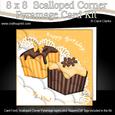 8 x 8 Fondant Fancies Birthday Cakes Scalloped Corner Kit