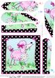 Cute Little Poodle Quick Card with Fan Pyramage Topper