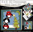 8x8 Xmas Pip Penguin Dressing the Tree Mini Kit 3D Decoupage