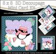 8x8 Xmas Skating Pip Penguin Mini Kit 3D Decoupage
