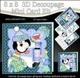 8x8 Xmas Pip Penguin Letter Mini Kit 3D Decoupage