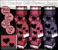 3D Love Hearts Valentine Cracker Gift Favour Boxes