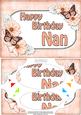 A5 Birthday Nan Butterflies & Flowers Scallop Corner