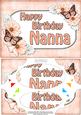 A5 Birthday Nanna Butterflies & Flowers Scallop Corner