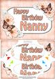 A5 Birthday Nanny Butterflies & Flowers Scallop Corner