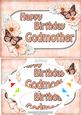 A5 Birthday Godmother Butterflies & Flowers Scallop Corner