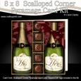 8 x 8 His & Hers Champers Chocs & Roses Scalloped Corner Kit