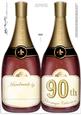 Large Dl 90th Champagne Bottle Shaped Card