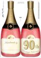Large Dl 90th Champagne Bottle Shaped Card