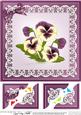 8 x 8 Pansy on Butterfly Lace Scalloped Corner Topper