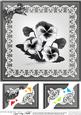 8 x 8 Pansy on Butterfly Lace Scalloped Corner Topper