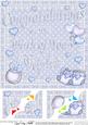 8 x 8 New Baby Triplets Scalloped Corner