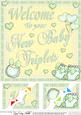 8 x 8 New Baby Triplets Scalloped Corner