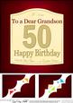 8x8 50th Birthday Grandson Wine Label Scalloped Corner
