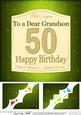 8x8 50th Birthday Grandson Champagne Label Scalloped Corner