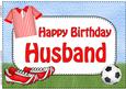 A4 Birthday Husband Football Card Topper