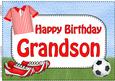 A4 Birthday Grandson Football Card Topper