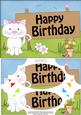 A5 Little Cat Birthday Scallop Corners & Pyramage