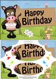 A5 Gigi Horse Birthday Scallop Corners & Pyramage