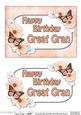 5x7 Birthday Great Gran Flowers & Butterflies 3D Decoupage