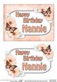5x7 Birthday Nannie Flowers & Butterflies 3D Decoupage