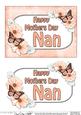 5x7 Mothers Day Nan Flowers & Butterflies 3D Decoupage
