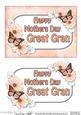 5x7 Mothers Day Great Gran Flowers & Butterflies 3D Decoup