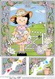 8 x 8 Girlz Roz's Flower Basket Scalloped Corner Topper