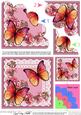 Butterflies & Flowers on Lace Shell Edged Stacker