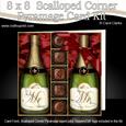 8 x 8 Mr & Mr Champers Chocs & Roses Scalloped Corner Kit