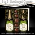 8 x 8 Mr & Mr Champers Chocs & Roses Scalloped Corner Kit