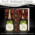 8 x 8 Mr & Mr Champers Chocs & Roses Scalloped Corner Kit