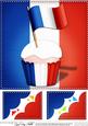 8 x 8 Flying the Flag France Scalloped Corner Topper
