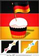 8 x 8 Flying the Flag Germany Scalloped Corner Topper