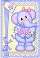 A4 Lola Elephant's Flowers Card Topper