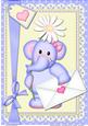 A4 Lola Elephant's Letter Card Topper