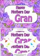 A5 Mothers Day Gran Time 4 Roses Scallop Corner Pyramage