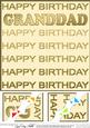 8 x 8 Birthday Granddad Scalloped Corner Topper